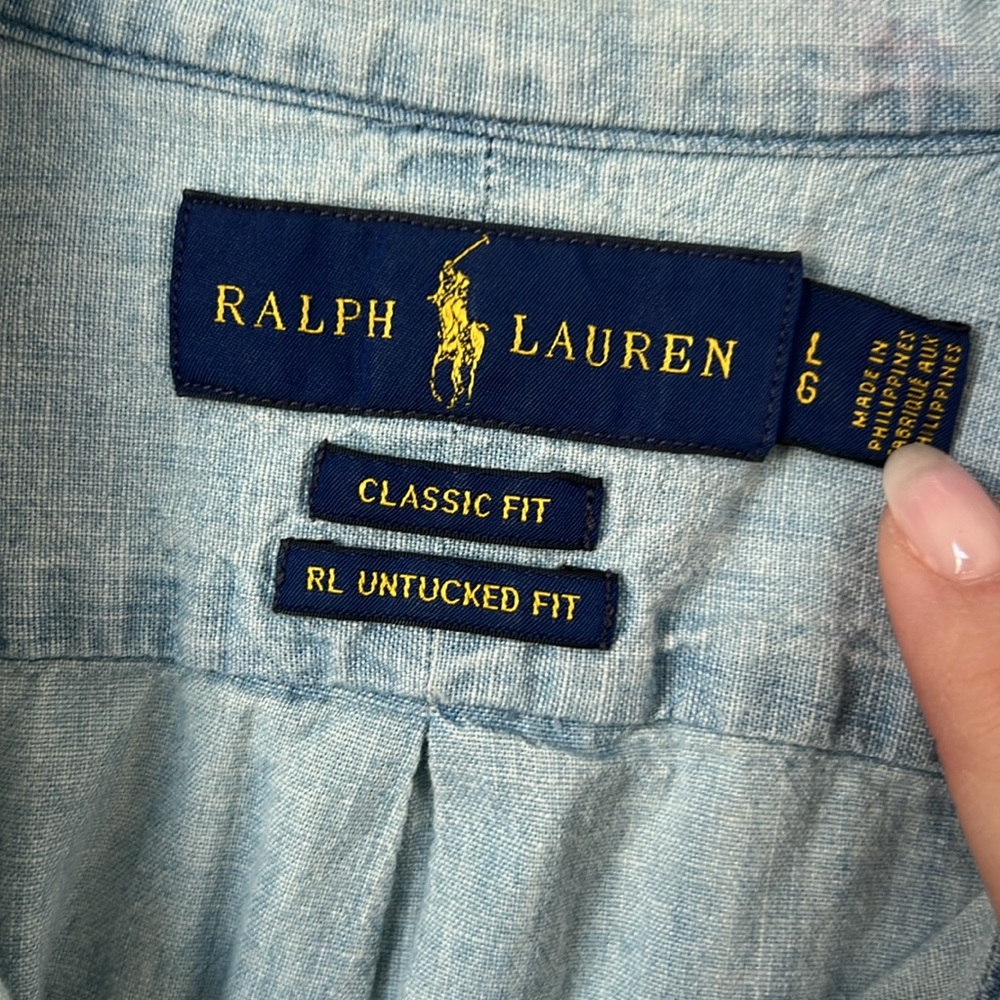 Ralph Lauren Light Blue Short Sleeve Button-Down Shirt - Picture 2 of 7